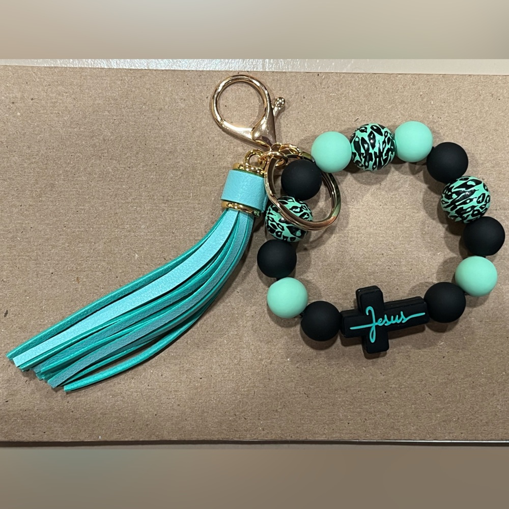 2/$18 Jesus Key Ring Beads Keychain